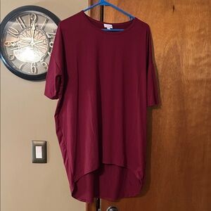 LuLaRoe Burgundy Short Sleeve Irma Tee Small